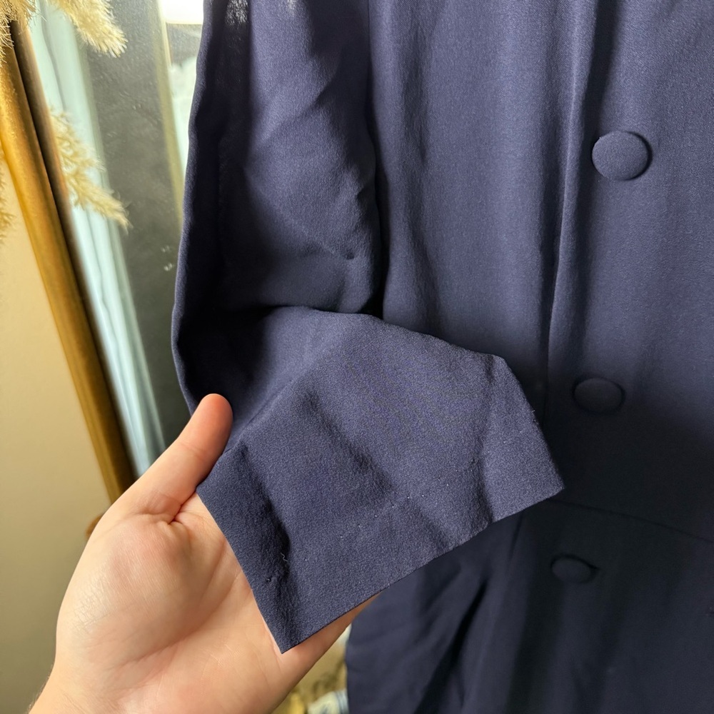 Vintage Ann Kauffman Navy Double‑Breasted Dress Elegant Tailored - Picture 6 of 10